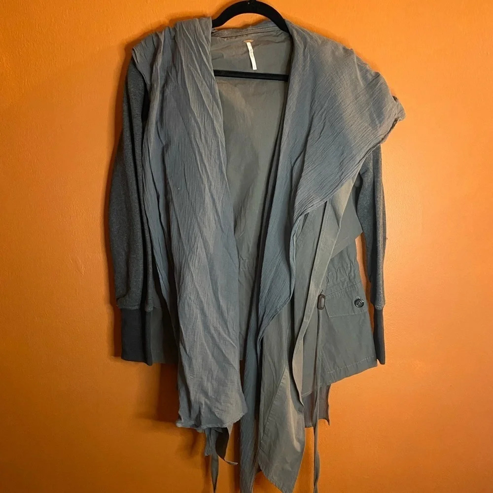 Fp Draped Mixed Media Open Jacket - image 2